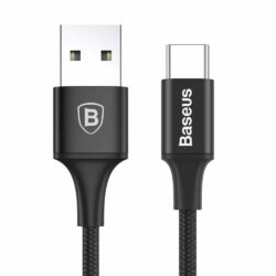 Baseus USB-C Kabel Super Kurz 25cm mit LED Schwarz