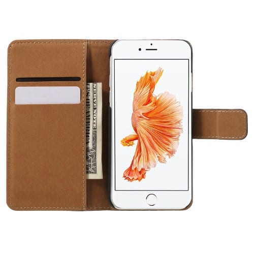 iPhone 8 / 7 Buch Etui Tasche Echtleder mit Kartenfach Rot