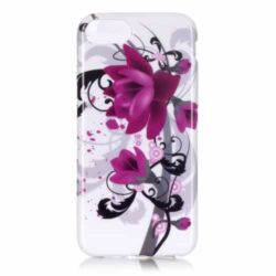 iPhone 8 / 7 Slim Gummi Hülle TPU Blumen Purple