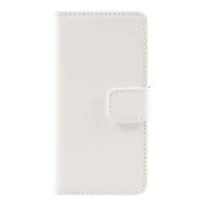 iPhone 8 Plus / 7 Plus Buch Etui Tasche Echtleder mit Kartenfach Weiss