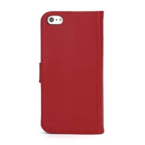 iPhone SE / 5s / 5 Buch Etui Tasche Echtleder mit Kartenfach Rot