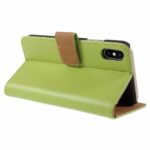 iPhone X Buch Etui Tasche Echtleder mit Kartenfach Grün