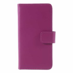 iPhone X Buch Etui Tasche Echtleder mit Kartenfach Purple
