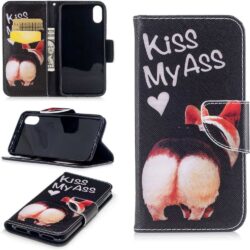 iPhone X Buch Etui Tasche mit Kartenfach Kiss My