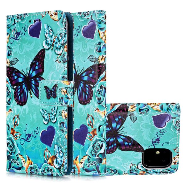 iPhone 11 Buch Etui Schutzhülle mit Aufdruck Schmetterling