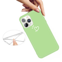 iPhone 11 Pro schlanke Gummi Schutzhülle mit coolem Aufdruck Herz Grün