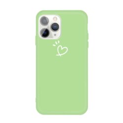 iPhone 11 Pro schlanke Gummi Schutzhülle mit coolem Aufdruck Herz Grün