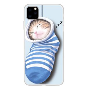 iPhone 11 Pro schlanke Gummi Schutzhülle mit coolem Aufdruck schlafende Katze