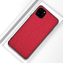 iPhone 11 Pro Slim Hülle aus Stoff und Gummi in Rot