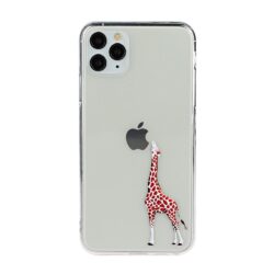 Super Dünne Transparente Schutzhülle für das iPhone 11 Pro mit dem Aufdruck Giraffe