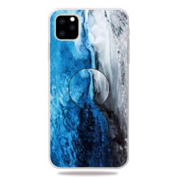 Gummi Schutzhülle Marmor für Dein iPhone 11 Pro in Blau Weiss