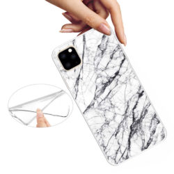 Gummi Schutzhülle Marmor für Dein iPhone 11 Pro in Schwarz Weiss