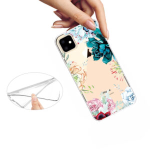 Super Dünne Transparente Gummi Schutzhülle für das iPhone 11 mit dem Aufdruck Blumen