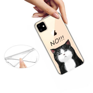 Super Dünne Transparente Gummi Schutzhülle für das iPhone 11 mit dem Aufdruck Katze No