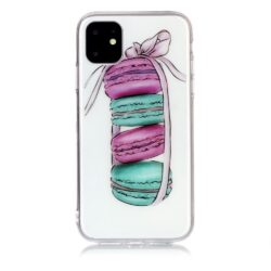 Super Dünne Transparente Gummi Schutzhülle für das iPhone 11 mit dem Aufdruck Macarons