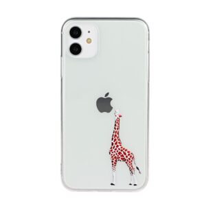 Super Dünne Transparente Gummi Schutzhülle für das iPhone 11 mit dem Aufdruck Giraffe