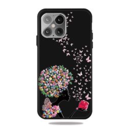 iPhone 12 Mini Gummi Schutzhülle Cover mit coolem Aufdruck Blumen Lady