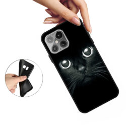 iPhone 12 Mini Gummi Schutzhülle Cover mit coolem Aufdruck Katzenaugen