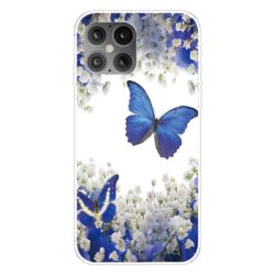iPhone 12 / iPhone 12 Pro Gummi Schutzhülle Case blauer Schmetterling