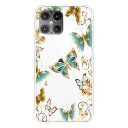 Super Dünne Transparente Schutzhülle für das iPhone 12 / iPhone 12 Pro mit dem Aufdruck bunte Schmetterlinge