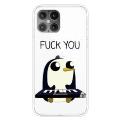 Super Dünne Transparente Schutzhülle für das iPhone 12 / iPhone 12 Pro mit dem Aufdruck Pinguin