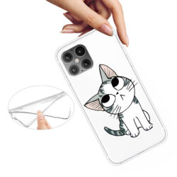 Super Dünne Transparente Schutzhülle für das iPhone 12 / iPhone 12 Pro mit dem Aufdruck süsse Katze