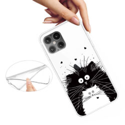 Super Dünne iPhone 12 Pro Max Schutzhülle Cover mit coolem Aufdruck Motiv Katzenfreunde