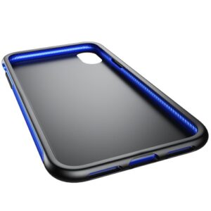 iPhone XS / iPhone X Gummi Slim Schutzhülle Premium von Baseus Grip Line Blau