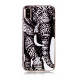 iPhone XS / iPhone X Gummi Slim Schutzhülle mit coolem Aufdruck Elefant