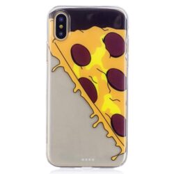 iPhone XS / iPhone X Gummi Slim Schutzhülle mit coolem Aufdruck Pizza
