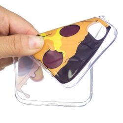 iPhone XS / iPhone X Gummi Slim Schutzhülle mit coolem Aufdruck Pizza