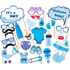 27 in 1 Photo Booth Set Babyparty Junge