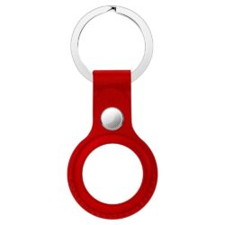 Echtleder Schlüsselanhänger Halterung für Apple AirTag Rot