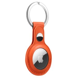 Kunstleder Schlüsselanhänger Halterung für Apple AirTag Orange