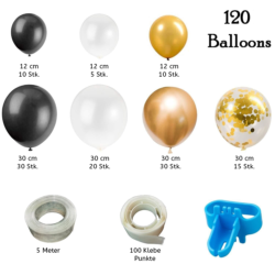 120 in 1 Ballon Gold Deko Mega Set