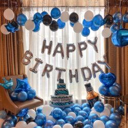 99 in 1 Happy Birthday Blau Ballon Mega Set