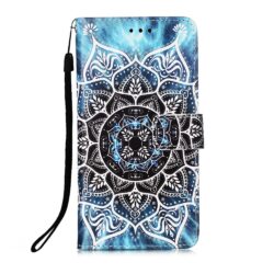 iPhone 13 Pro Max Buch Etui Tasche mit Kartenfach Mandala Blau