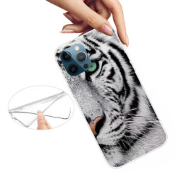 iPhone 13 Pro Super Slim Gummi Schutzhülle Weisser Tiger
