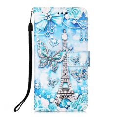 iPhone 13 Buch Etui Tasche mit Kartenfach Glitzer Eiffelturm