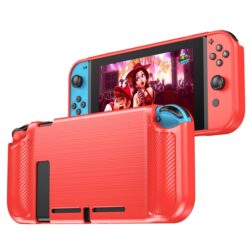Nintendo Switch Schutzhülle TPU Carbon Optik Rot