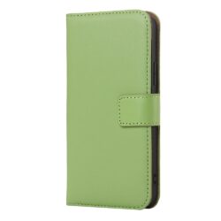 iPhone 12 Mini Buch Etui Tasche Echtleder mit Kartenfach Grün