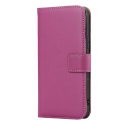 iPhone 12 Mini Buch Etui Tasche Echtleder mit Kartenfach Pink