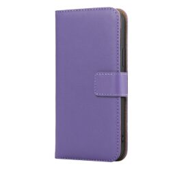 iPhone 12 Mini Buch Etui Tasche Echtleder mit Kartenfach Violett