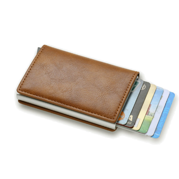 AirTag Kredikarten Etui Slim mit Kartenauswurf und RFID Schutz Carbon (2)