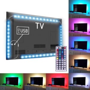 4 x 50cm RGB LED TV Hintergrundbeleuchtung mit Fernbedienung