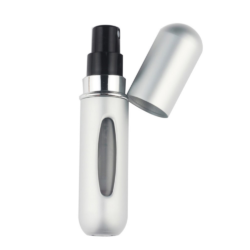 Nachfüllbares Reise Parfüm Spray Flasche mit Sichtfenster 5ML Silber