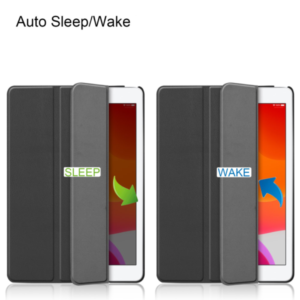 iPad 10.2 Zoll 2021 2020 2019 Tri-Fold Schutzhülle mit Sleep Wake Funktion Schwarz