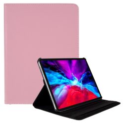 iPad Pro 12.9 Zoll 2021 2020 2018 Kunstleder Schutzhülle Drehbar mit Stand Pink