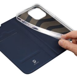 Dux Ducis iPhone 14 Pro Premium Skinpro Leder Schutzhülle Blau