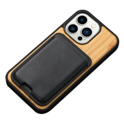 ECO Ueli - 2 in 1 iPhone 14 Pro Schutzhülle aus Bambus Holz mit magnetischem Kartenetui